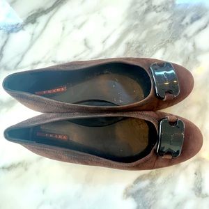 Prada brown suede flats